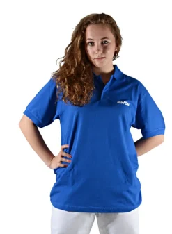 Poloshirt blau mit Druck BTU