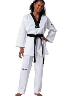 Taekwondo Anzug Victory schwarzes Revers, WT anerkannt